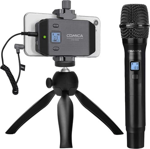 Comica CVM-WS50H Wireless Handheld Microphone Bundle for Smartphones